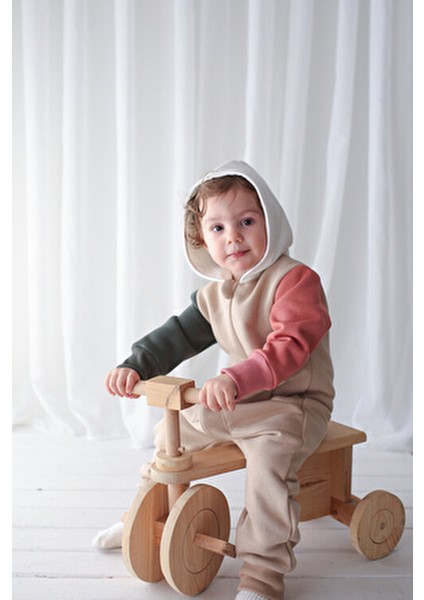 Çocuk Kışlık Tulum 4 Renkli 3 Iplik Şardonlu Kapüşonlu Tulum modelleri