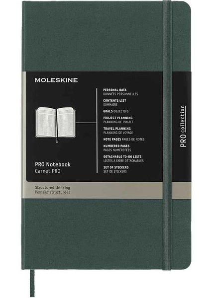 Pro Notebook Sert Kapak Defter L Boy 13X21 Cm. 240 Sayfa Orman Yeşili