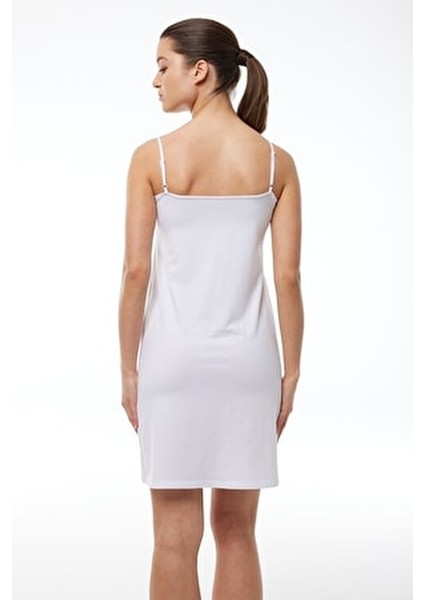 Kadın Beyaz Ayarlanabilir Ip Askılı Geniş Elbise Astarı Modal Kombinezon 1060 modelleri