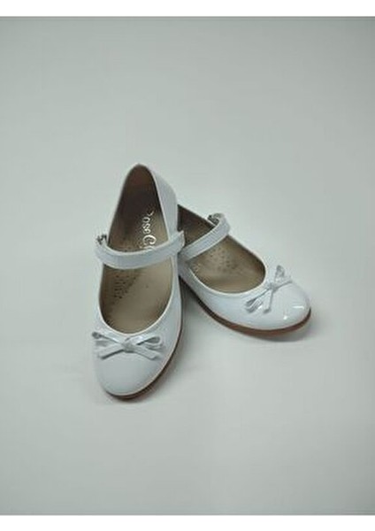 Rose Club Kız Çocuk Beyaz Rugan Babet Ayakkabı Düz Tabanlı Şık Tasarım indirimleri