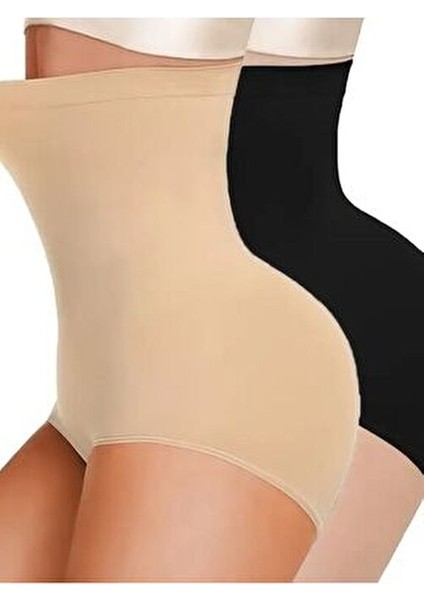 Doğum Sonrası Ten Rengi 1 Beden Küçük Gösteren Yüksek Bel Toparlayıcı Sıkılaştırıcı Slip Korse Külot