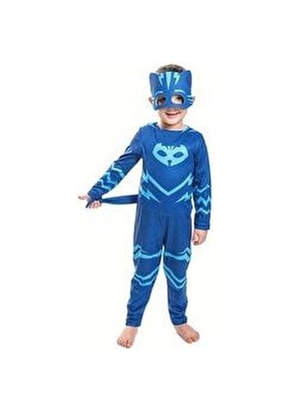 Pj Mask Kostüm Pijamaskeliler Kedi Çocuk Kostüm - Catboy Tulum + Maskeli Set