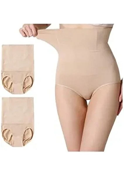 Doğum Sonrası Ten Rengi 1 Beden Küçük Gösteren Yüksek Bel Toparlayıcı Sıkılaştırıcı Slip Korse Külot