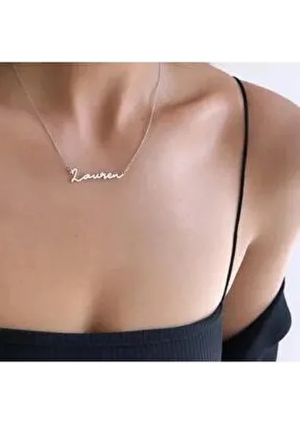 Isimli Kolye Gümüş Kaplama El Yazısı