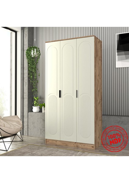 Derin 3 Kapaklı Bazalı Gardırop Tamamı Mdf indirimleri