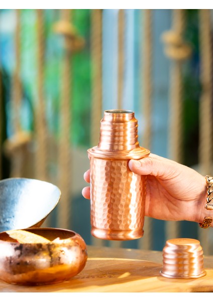 Bakır Matara Çekiç Dövme Küçük Boy Mat Bakır Renk fiyatları