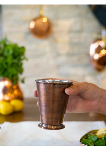 Bakır Bardak Kısa Şerbet Model Oksit Renk 2'li fırsatları