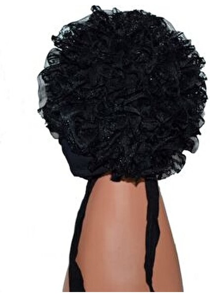 Kadın Siyah Fırfırlı Topuz Bone fiyatları