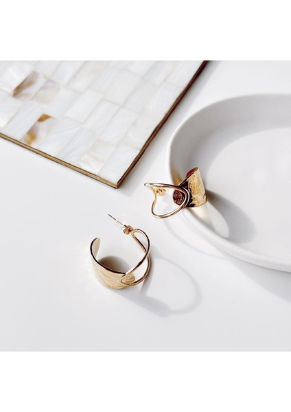 Shabby Gold Çelik Küpe