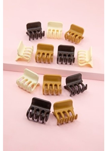 Kadın 12'li Kahve Timsah Mandal Toka Seti