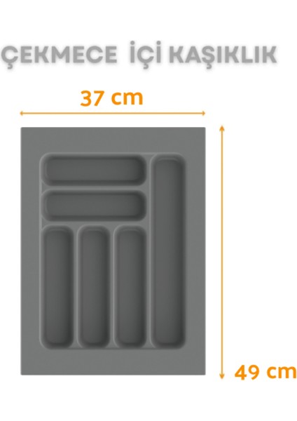 Çekmece Içi Kaşıklık ve Kepçelik Düzenleyici – Gri 37X49 cm (30X40 cm Kadar Kesilebilir)