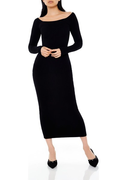 Omuzları Açık Midi Kazak Elbise fiyatları