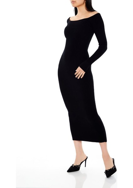 Omuzları Açık Midi Kazak Elbise indirimleri