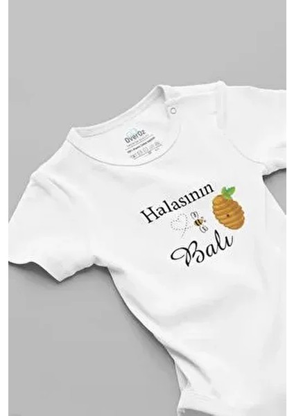 Organik Pamuk Kısa Kollu Bebek Body Kadın Temalı Balı Desenli 5584