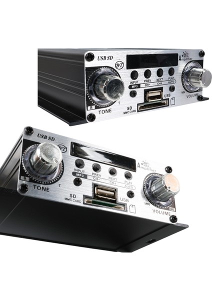 YW-191L 12 Volt 100 Watt Motosiklet Bluetooth Amfi Usb/sd 2 Kanal Pazarcı - Anfi (125X95X40MM) modelleri