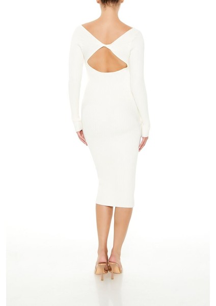 Sırt Detaylı Midi Kazak Elbise