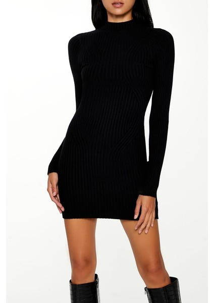 Yarım Yaka Triko Mini Elbise fırsatları