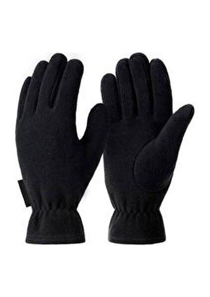 Siyah Polar Eldiven Unisex Kullanıma Uygun Düz Desenli Kış Sezonu