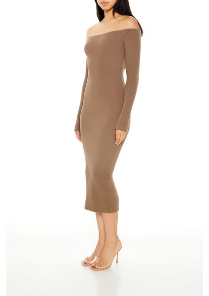 Omuzları Açık Midi Kazak Elbise indirimleri