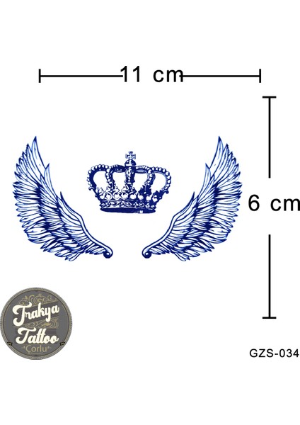 Yarı Kalıcı Dövme Kanat ve Taç Geçici Dövme GZS-034