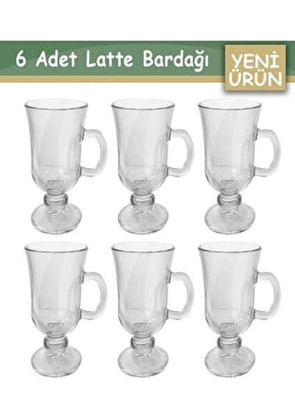 6lı Latte Bardağı, Soğuk Kahve Kupa, Kulplu Milkshake Bardağı, Kokteyl Kupa fiyatları