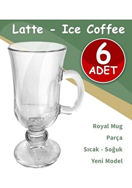 6lı Latte Bardağı, Soğuk Kahve Kupa, Kulplu Milkshake Bardağı, Kokteyl Kupa modelleri