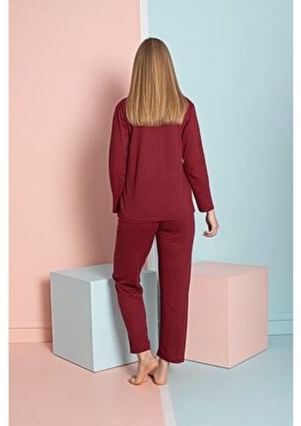 Ercan Gömlek Uzun Kol Pijama Takımı Koyu Bordo fiyatları