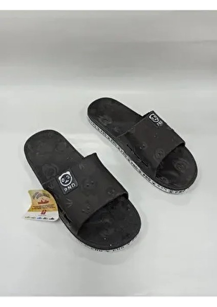 Unisex Siyah Panda Desen Kaydırmaz Plastik Terlik
