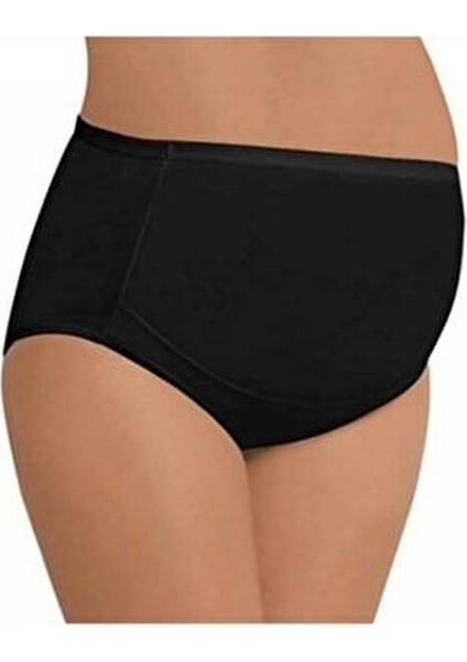 Kadın Siyah Yüksel Bel Pamuklu Hamile Lohusa Külot Gün Boyu Konforlu Dikişsiz Tasarım