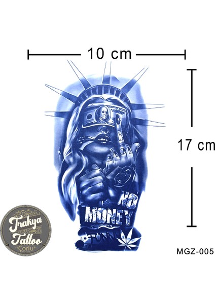 Yarı Kalıcı Dövme Örgürlük Anıtı Kadın Yarım Kol Geçici Dövme MGZ-005