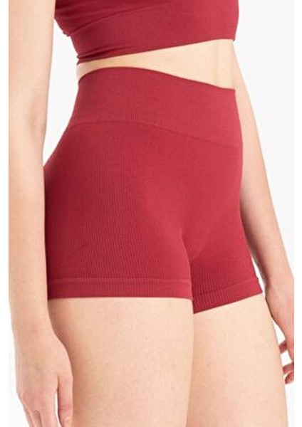 Dikişsiz Yüksek Bel Fitilli Rahat Esnek Spor Kısa Şort 9004 fiyatları