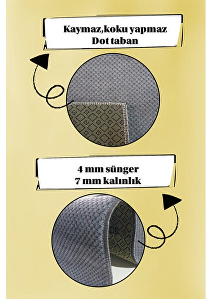 Kaymaz Tabanlı Kesme Kabartmalı Salon Koridor Mutfak Hali Antrasit Gri Yolluk Vzr 7004 Antrasit fırsatları