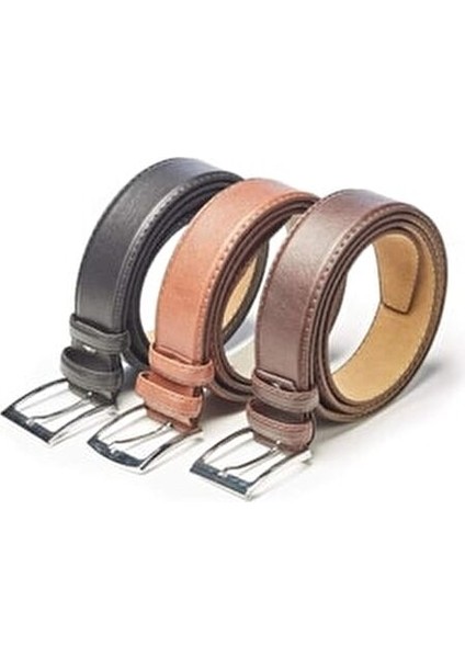 Erkek 3'lü Kumaş Kemer Suni Deri Malzeme ile Günlük ve Özel Kullanıma Uygun