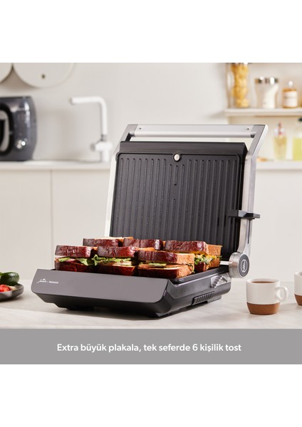 x Homend Grilliant 1345H 3 In 1 Inox Gövdeli Çift Taraflı ve Alt Üst Sıcaklığı Ayrı Kontrol Edilebilen Xl Döküm Plakalı Tost ve Izgara Makinesi fiyatları