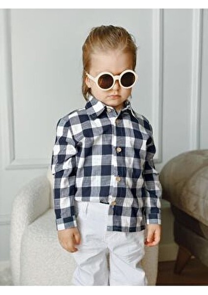 Mavi Çizgili Erkek Çocuk Gömlek Uzun Kol Günlük Stil Regular Kesim fırsatları