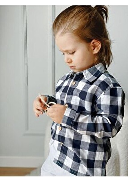 Mavi Çizgili Erkek Çocuk Gömlek Uzun Kol Günlük Stil Regular Kesim indirimleri