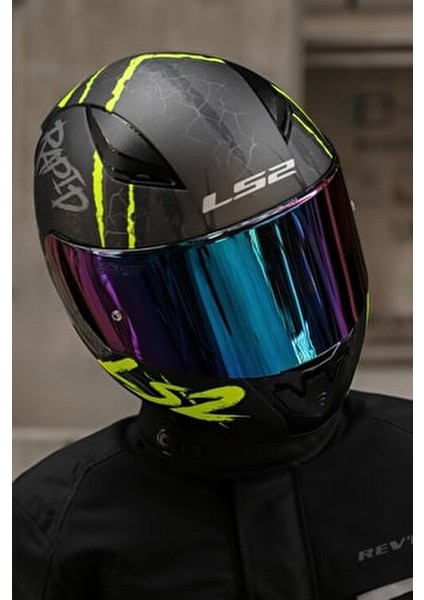 Rapıd 2 Raven Mat Siyah-Gri-Neon Sarı Kask Polikarbon Dış Kabuk 1300 Gr Ağırlık