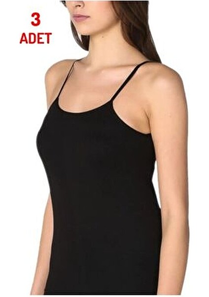Siyah Kadın Ip Askılı Atlet 3 Lü Paket Pamuk Üretim fiyatları