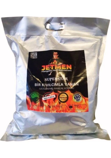 Geliştirilmiş Mangal Kömürü-Mangal Kömürü-Jetmen-Bir Kıvılcımla Yanar