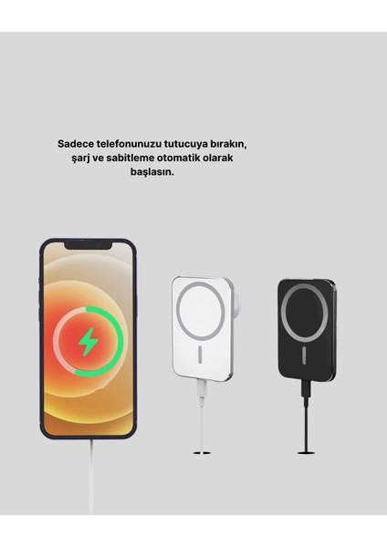 iPhone Serileri ile Uyumlu Magsafe Manyetik Araç Telefon Tutucu ve Şarj Cihazı modelleri