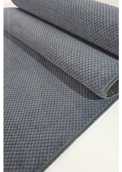 Kaymaz Tabanlı Kesme Kabartmalı Salon Koridor Mutfak Hali Antrasit Gri Yolluk Vzr 7004 Antrasit