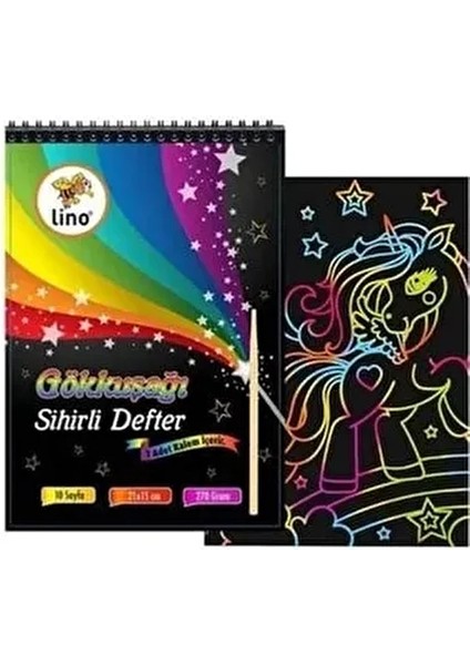 Sihirli Gökkuşağı Kazımalı Defter A5 10 Yaprak