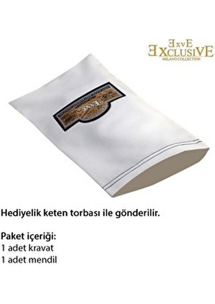 Kahverengi Toprak Rengi Doğal Kravat Mendil Seti modelleri