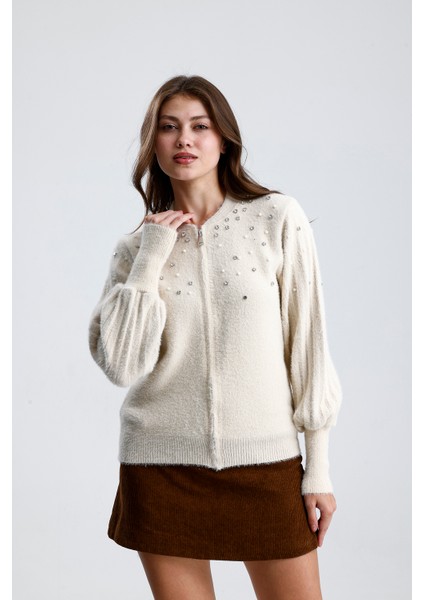 Önü Fermuarlı, Taşlı Incili Ceket ,hırka fiyatları