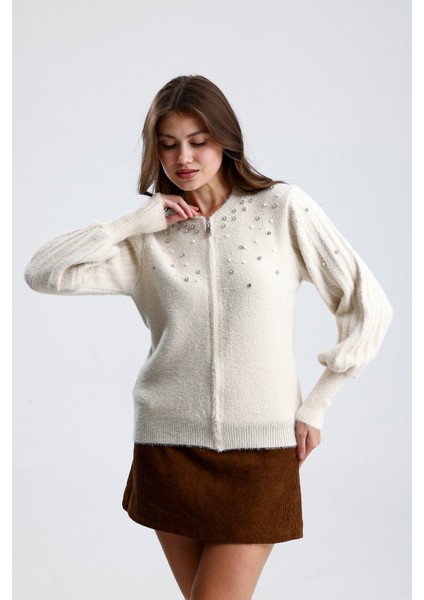 Önü Fermuarlı, Taşlı Incili Ceket ,hırka modelleri