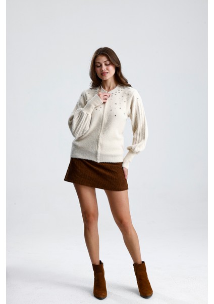 Önü Fermuarlı, Taşlı Incili Ceket ,hırka indirimleri