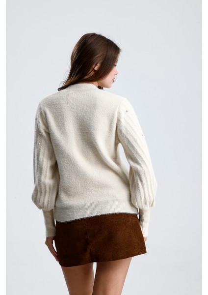 Önü Fermuarlı, Taşlı Incili Ceket ,hırka