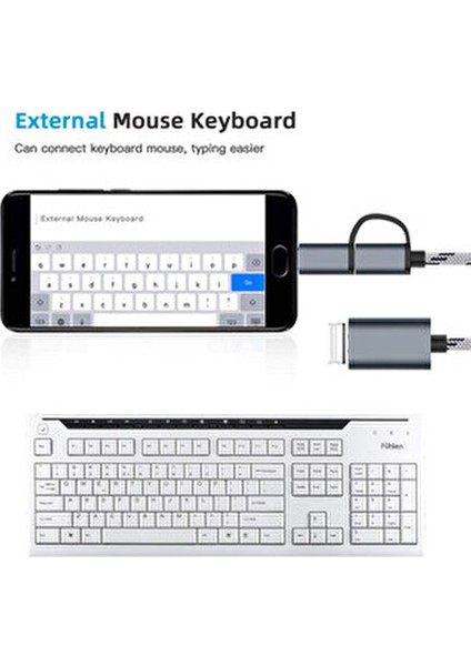 Type-C To Dişi USB 3.0 Otg Çevirici Dönüştürücü Hasır Kablo Kesintisiz Veri Aktarımı Renkli