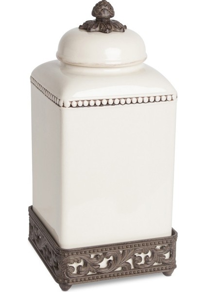 Ceramic Acanthus Canister