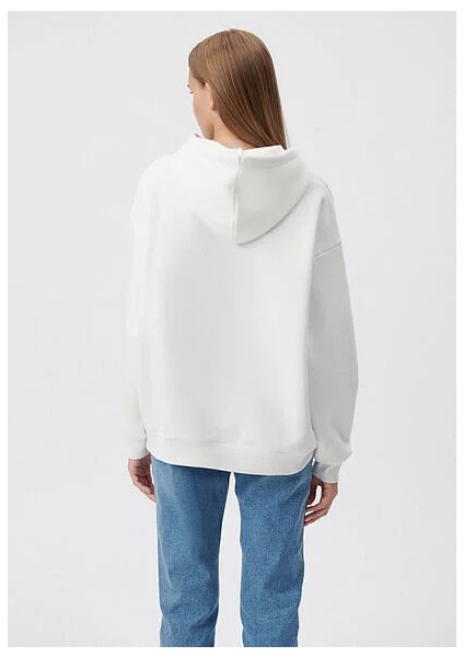 Mavi Logo Baskılı Kapüşonlu Beyaz Sweatshirt 1600361-81964